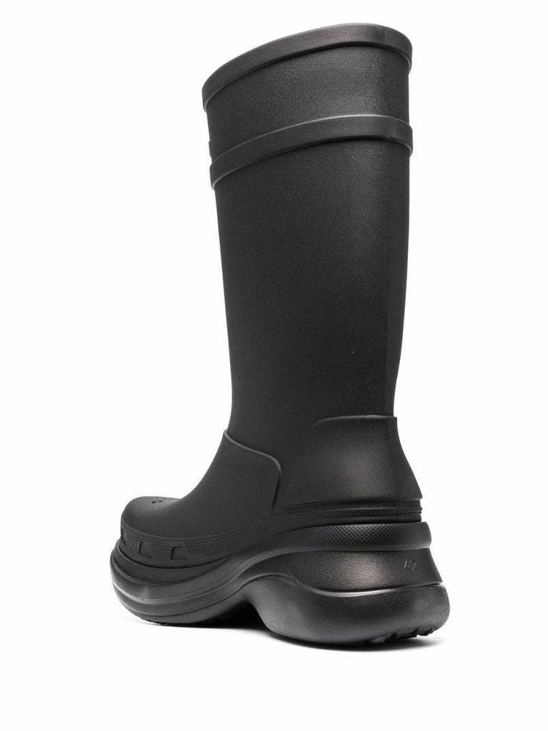 X Crocs Black Rain Boots