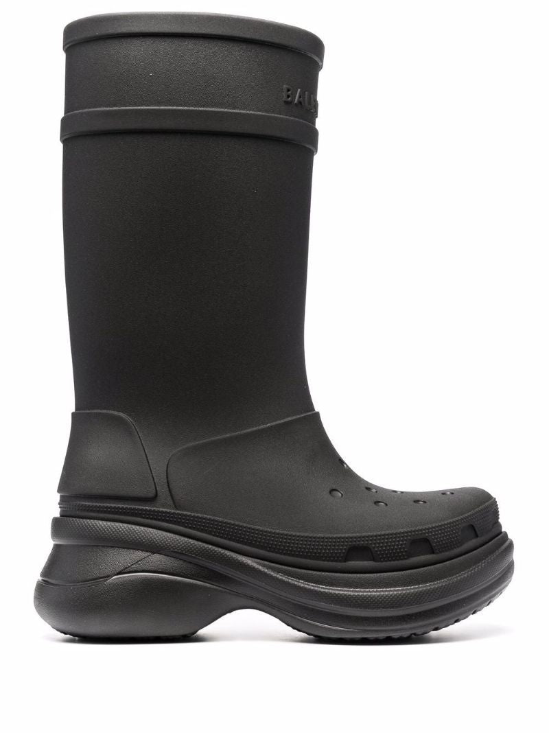X Crocs Black Rain Boots