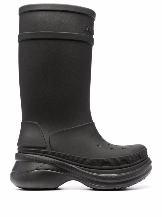 X Crocs Black Rain Boots