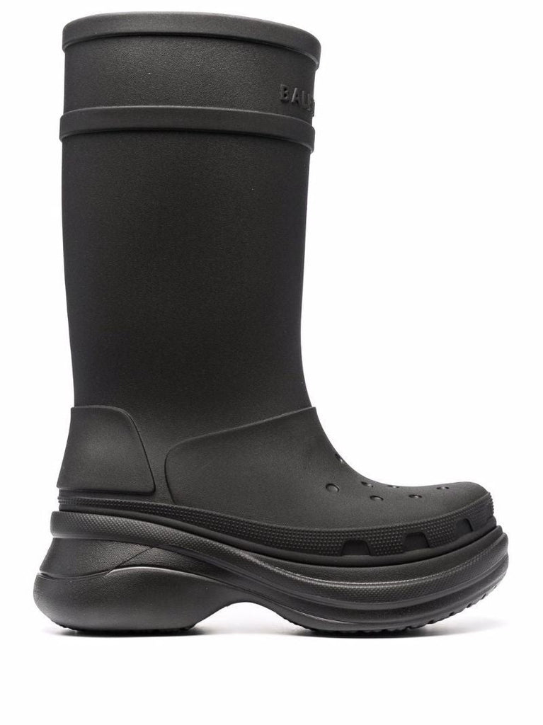 X Crocs Black Rain Boots