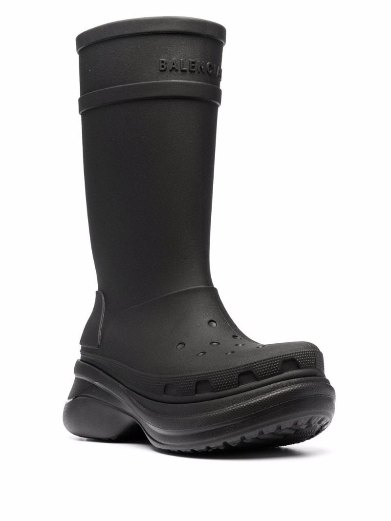 X Crocs Black Rain Boots