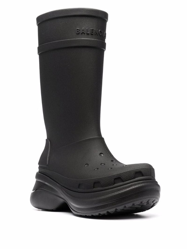 X Crocs Black Rain Boots