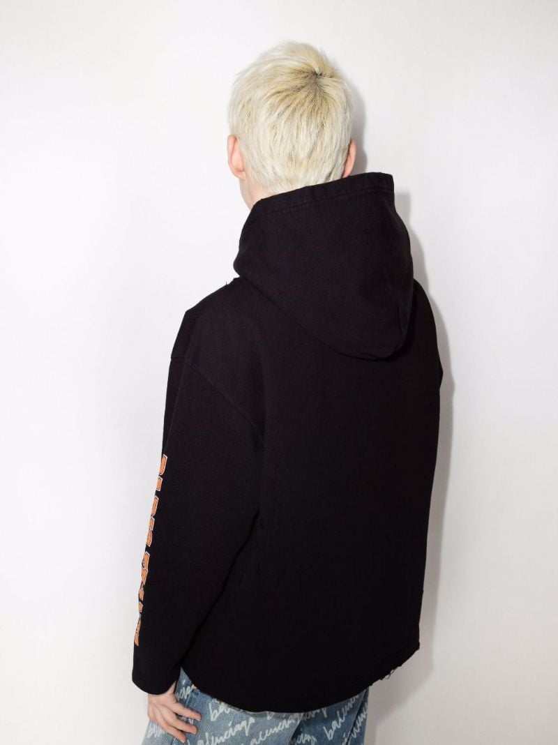 Logo Print Cotton Hoodie