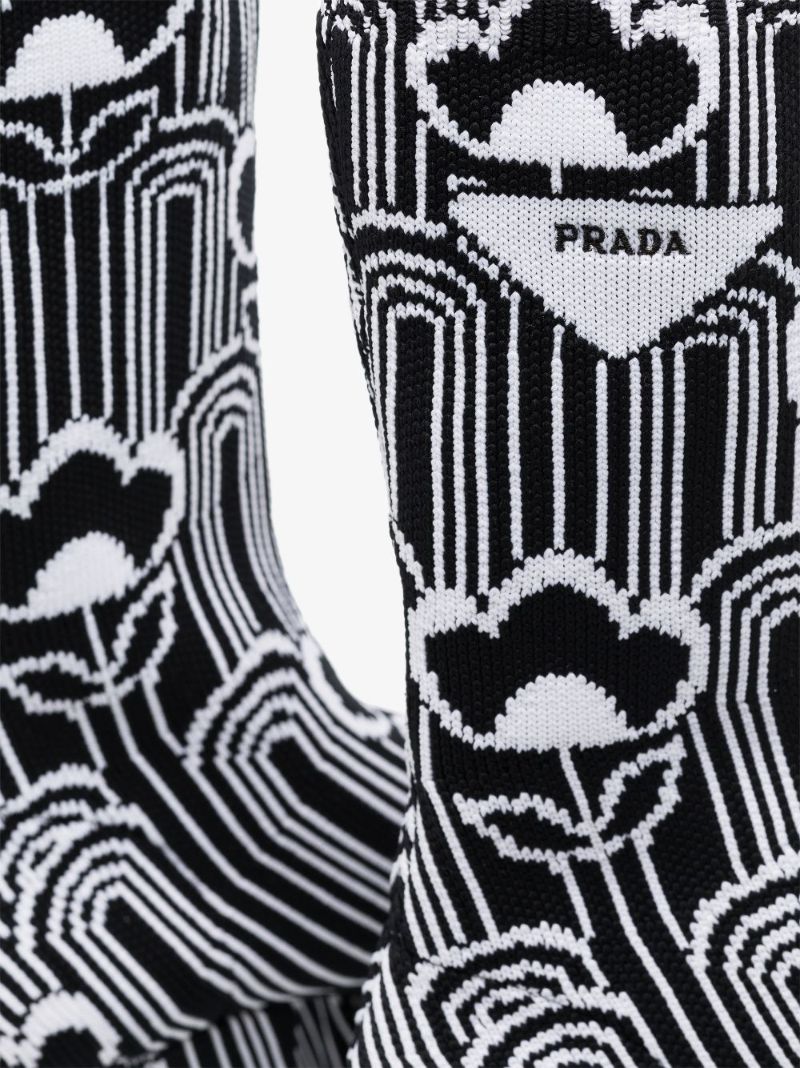 Black 70 Patterned Platform Boots