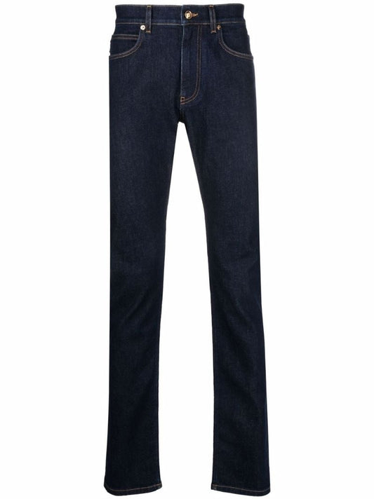 Blue Mid-rise Slim Jeans