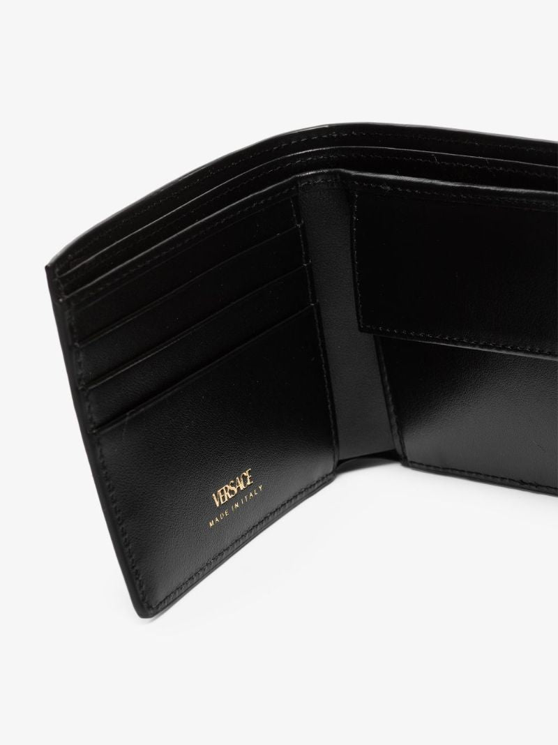 Black La Medusa Chain Leather Wallet