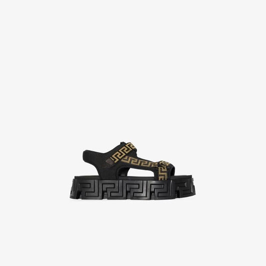 Black Greca Sandals