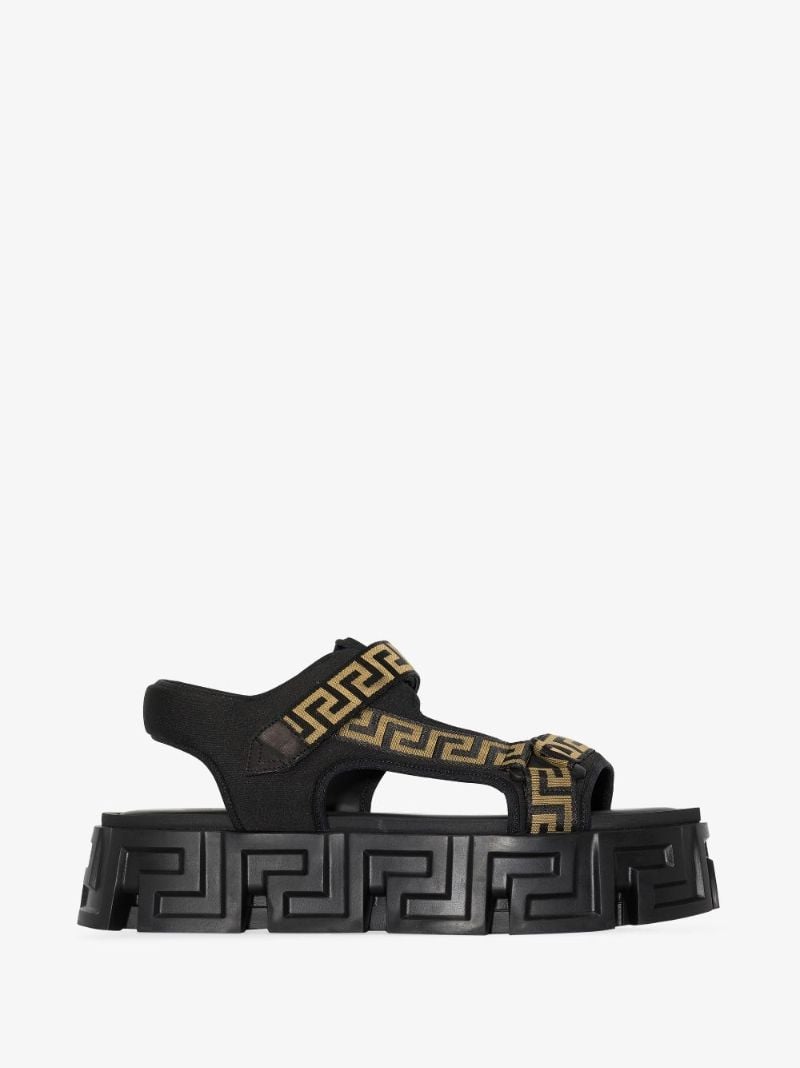Black Greca Sandals