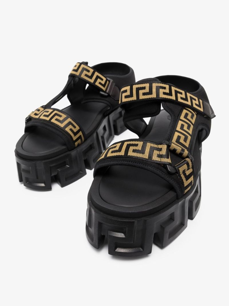 Black Greca Sandals