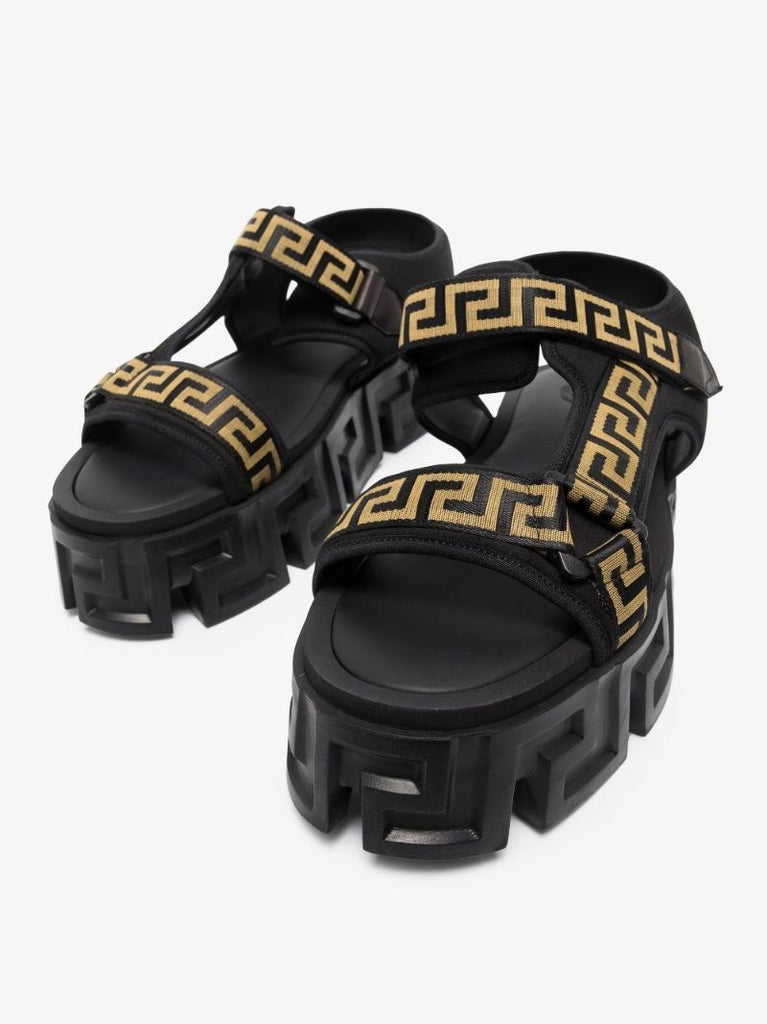 Black Greca Sandals