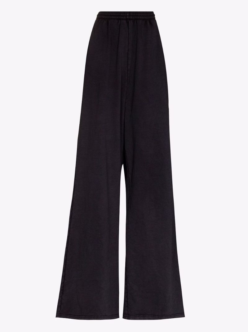 Wide Leg Extra Long Cotton Track Pants