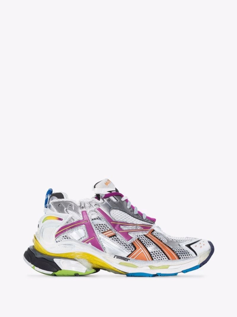 White and Multicoloured Runner Sneakers