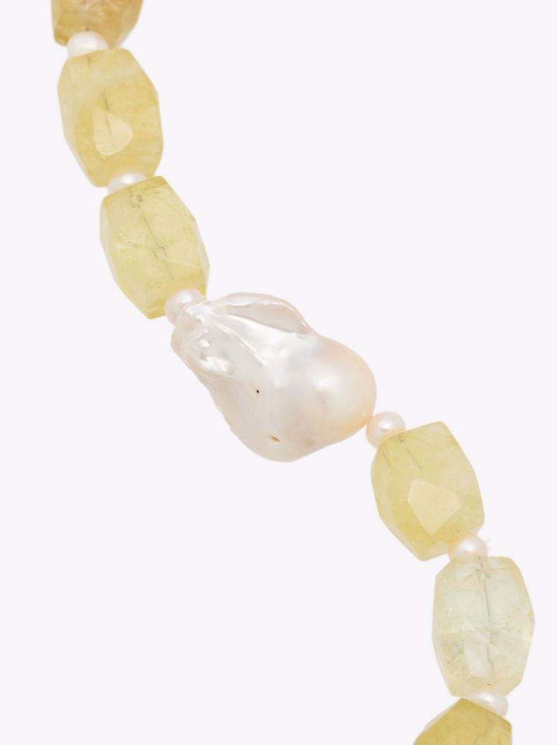 Yellow Anna Citrine Pearl Necklace
