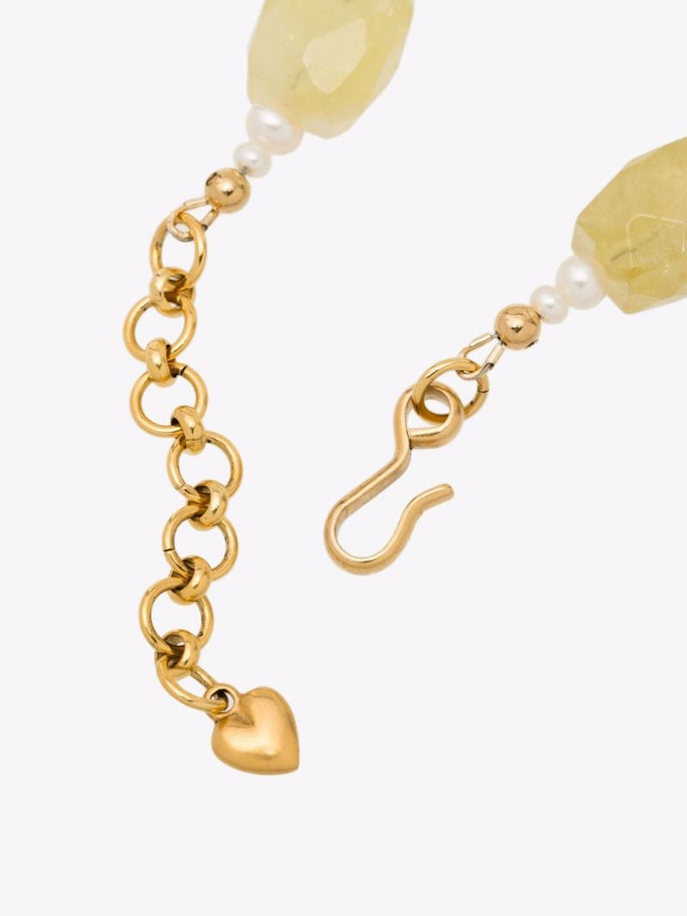 Yellow Anna Citrine Pearl Necklace