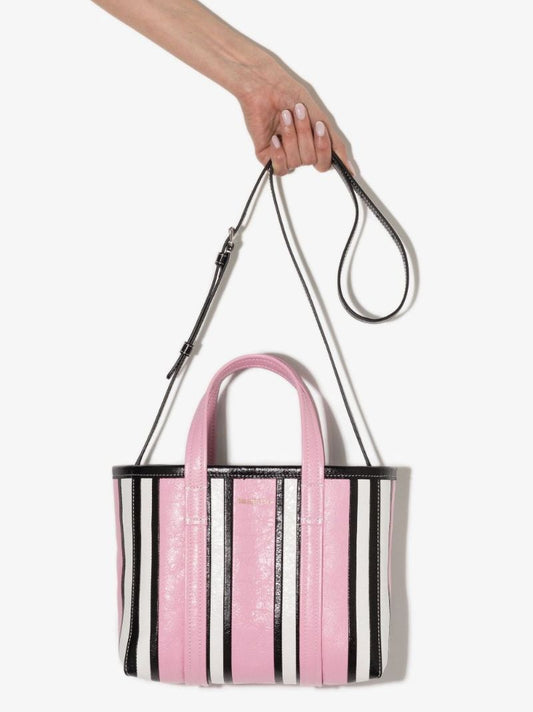 Pink Barbes East-west Leather Tote Bag