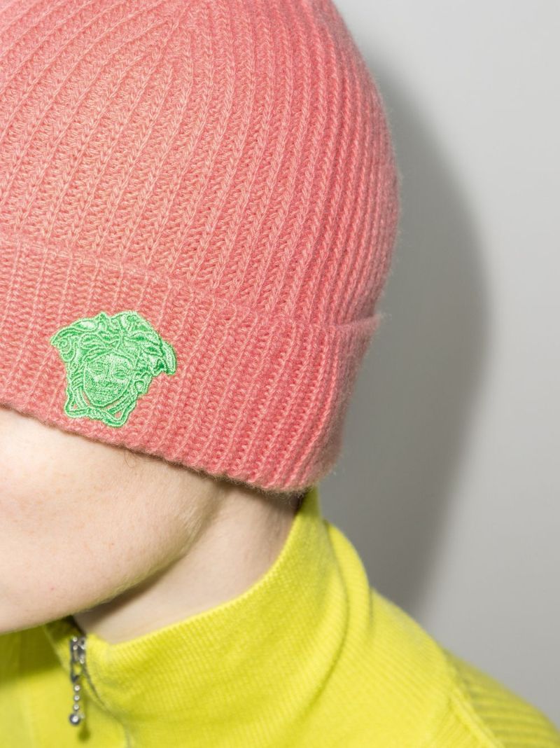 Neon Orange Medusa Cashmere Beanie Hat