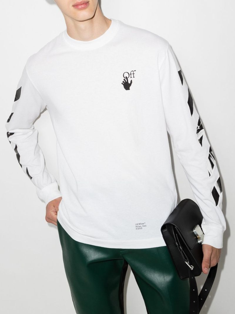 White Caravaggio Arrows Long Sleeve T-shirt