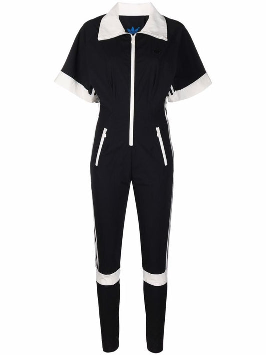 Collared Zip-up Jumpsuit