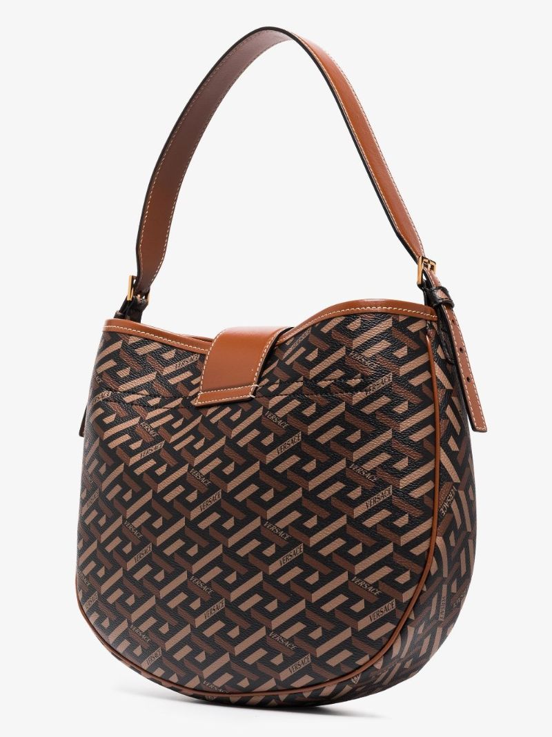 Brown La Greca Signature Shoulder Bag