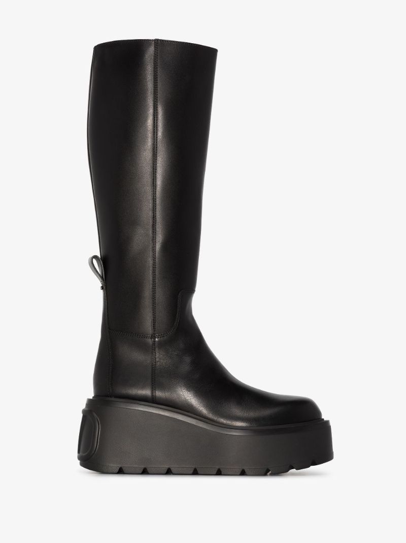 Black Vlogo Signature 85 Knee-high Leather Boots