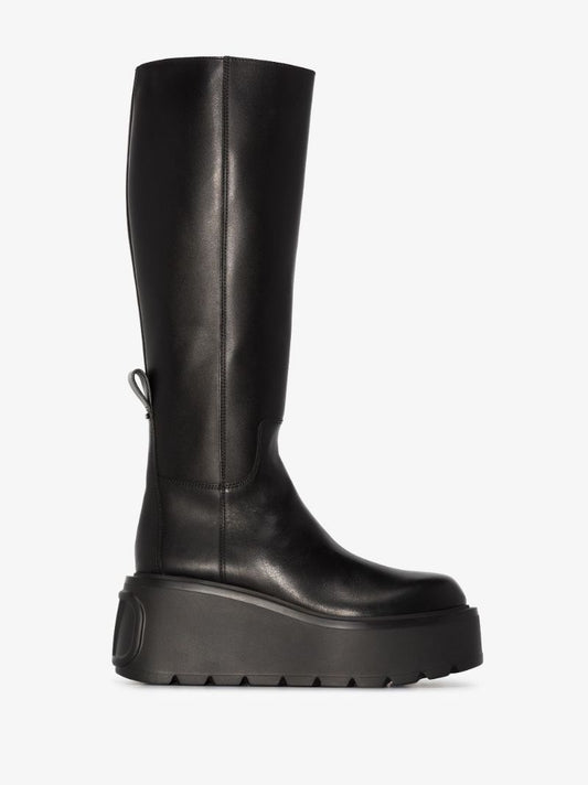 Black Vlogo Signature 85 Knee-high Leather Boots