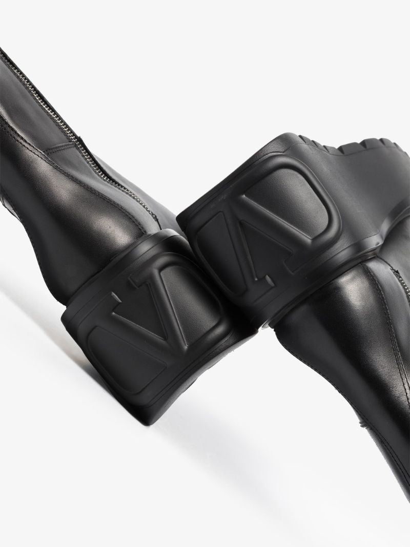 Black Vlogo Signature 85 Knee-high Leather Boots