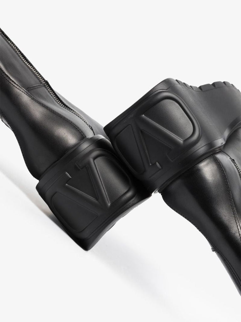 Black Vlogo Signature 85 Knee-high Leather Boots