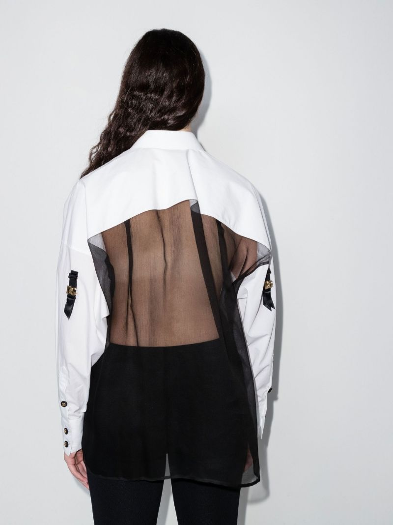 Logo Embellished Oversized Cotton Shirt