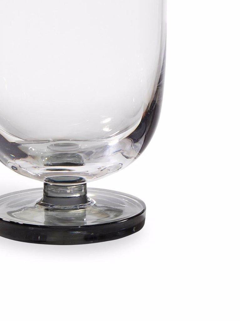 Grey Puck Glass Water Tumblers Set