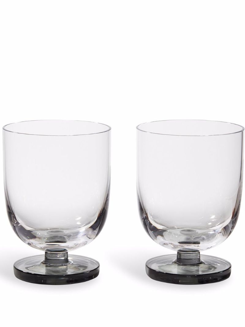 Grey Puck Glass Water Tumblers Set
