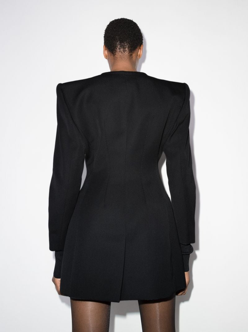 Exaggerated Shoulder Single-breasted Blazer