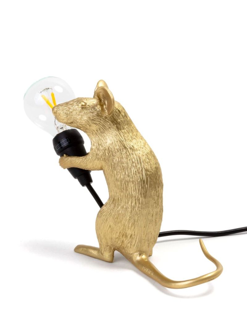 Gold-tone Mouse Table Lamp