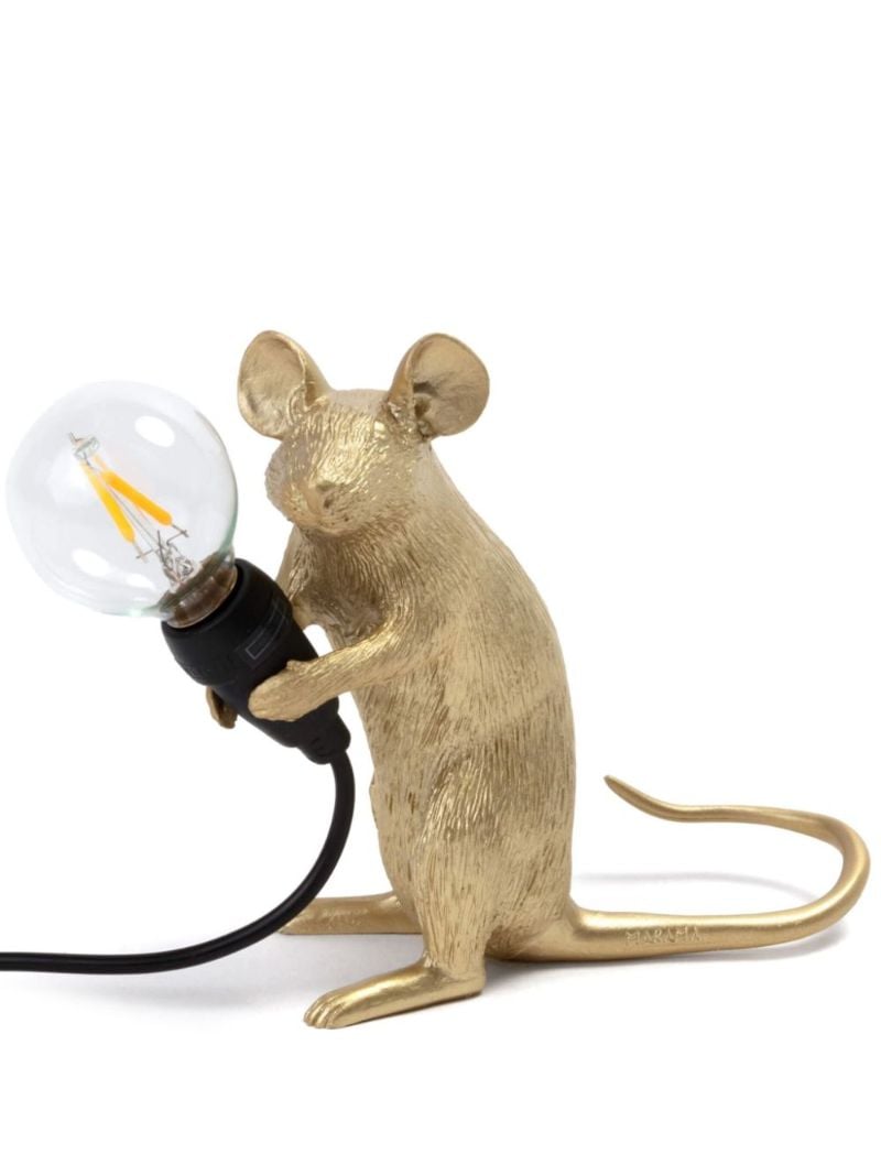 Gold-tone Mouse Table Lamp