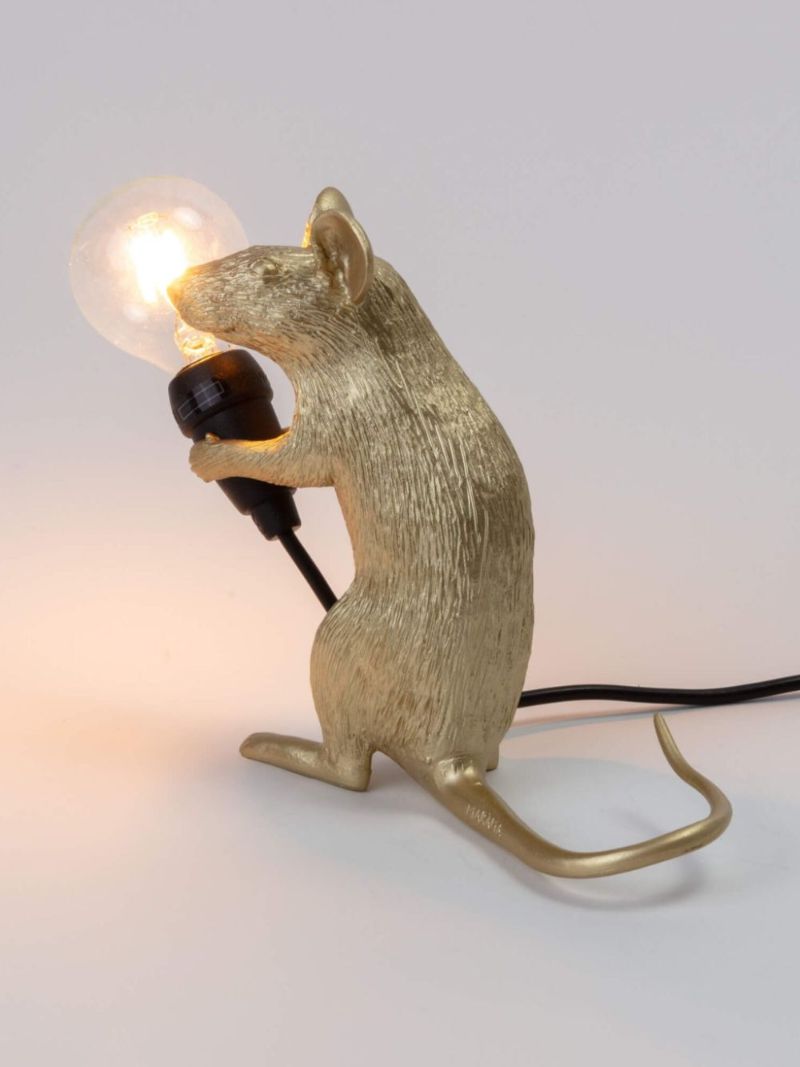 Gold-tone Mouse Table Lamp