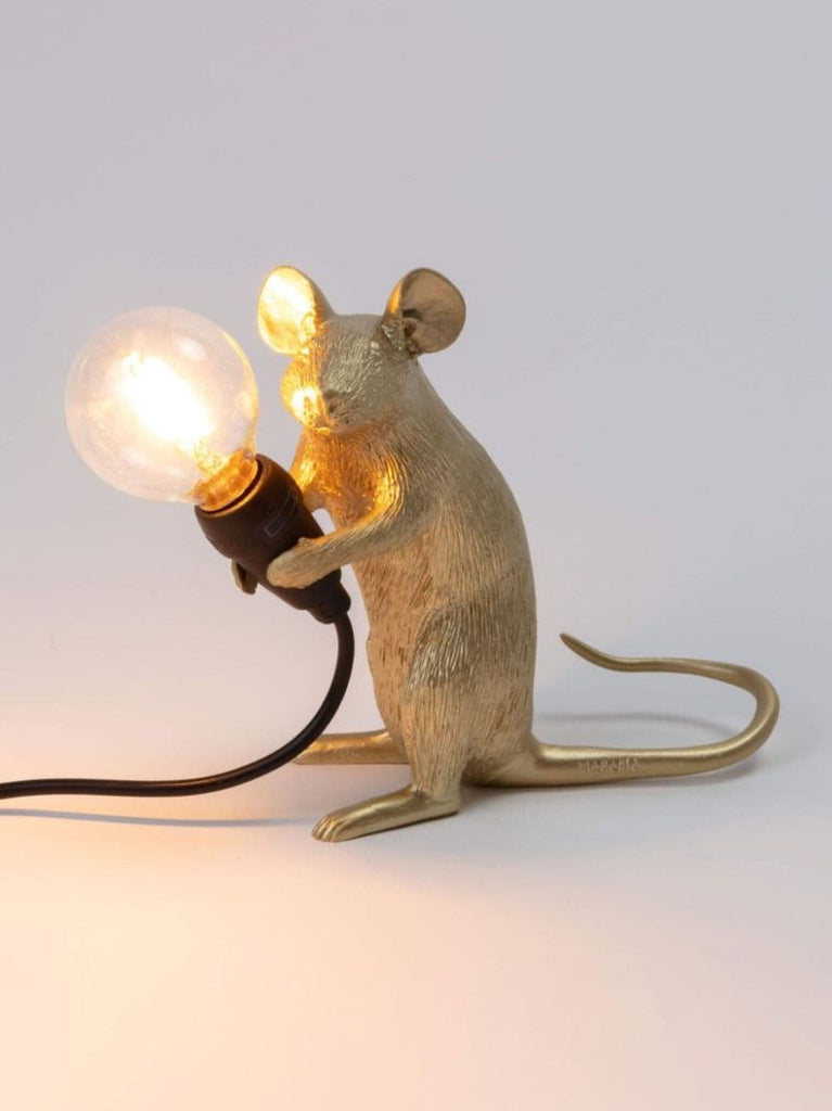 Gold-tone Mouse Table Lamp