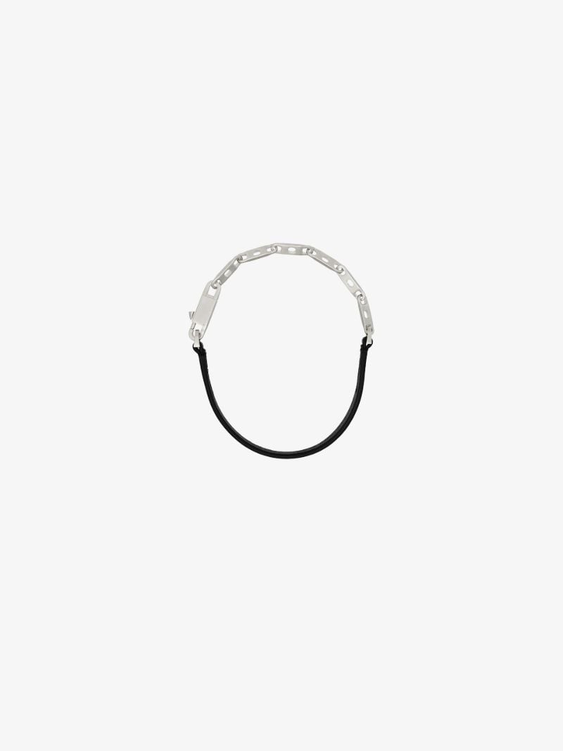 Black Leather Chain Choker Necklace