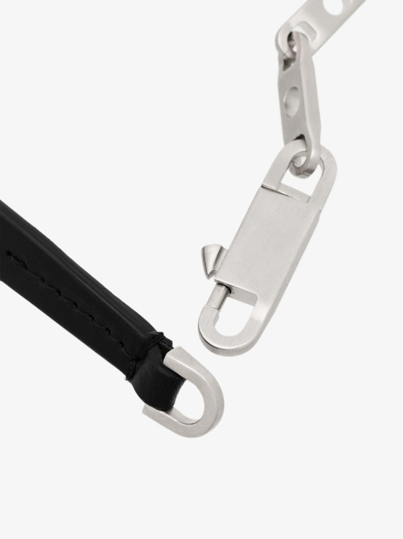 Black Leather Chain Choker Necklace