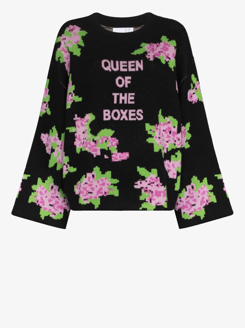 Queen of the Boxes Embroidered Sweater