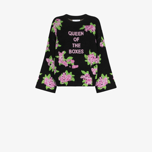 Queen of the Boxes Embroidered Sweater