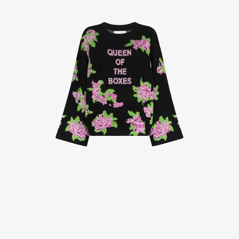 Queen of the Boxes Embroidered Sweater