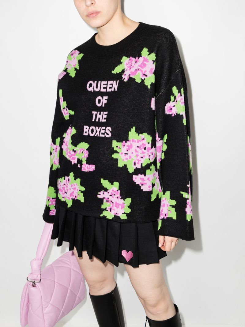 Queen of the Boxes Embroidered Sweater