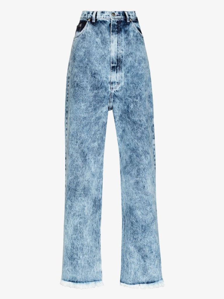 Pixel Heart Acid Wash Jeans