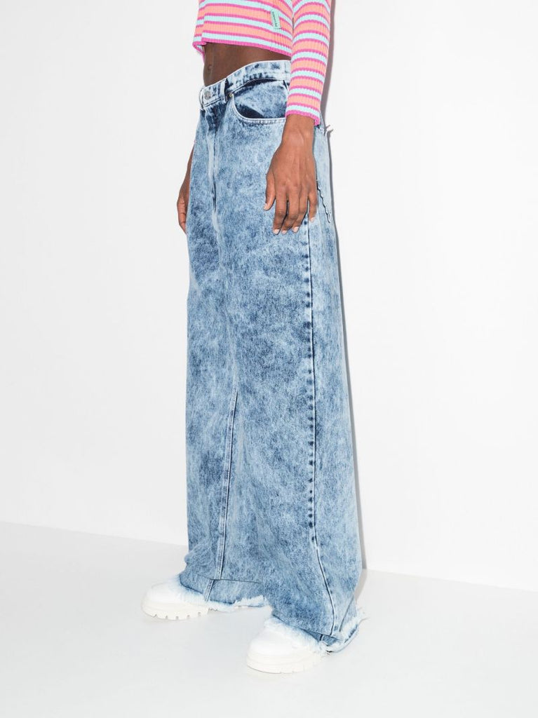 Pixel Heart Acid Wash Jeans