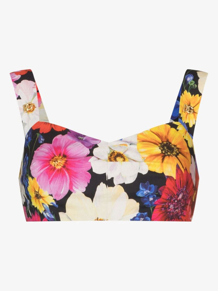 Garden Print Poplin Crop Top