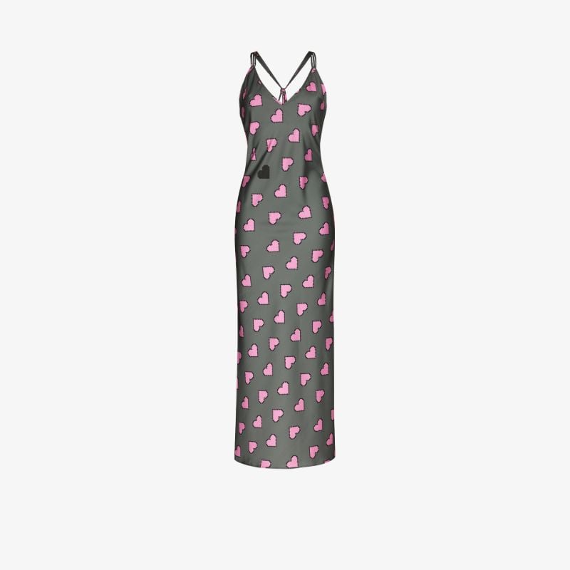 Heart Print Slip Dress