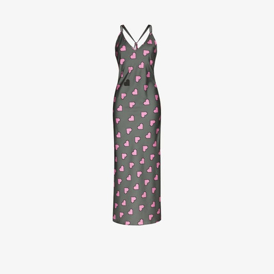 Heart Print Slip Dress