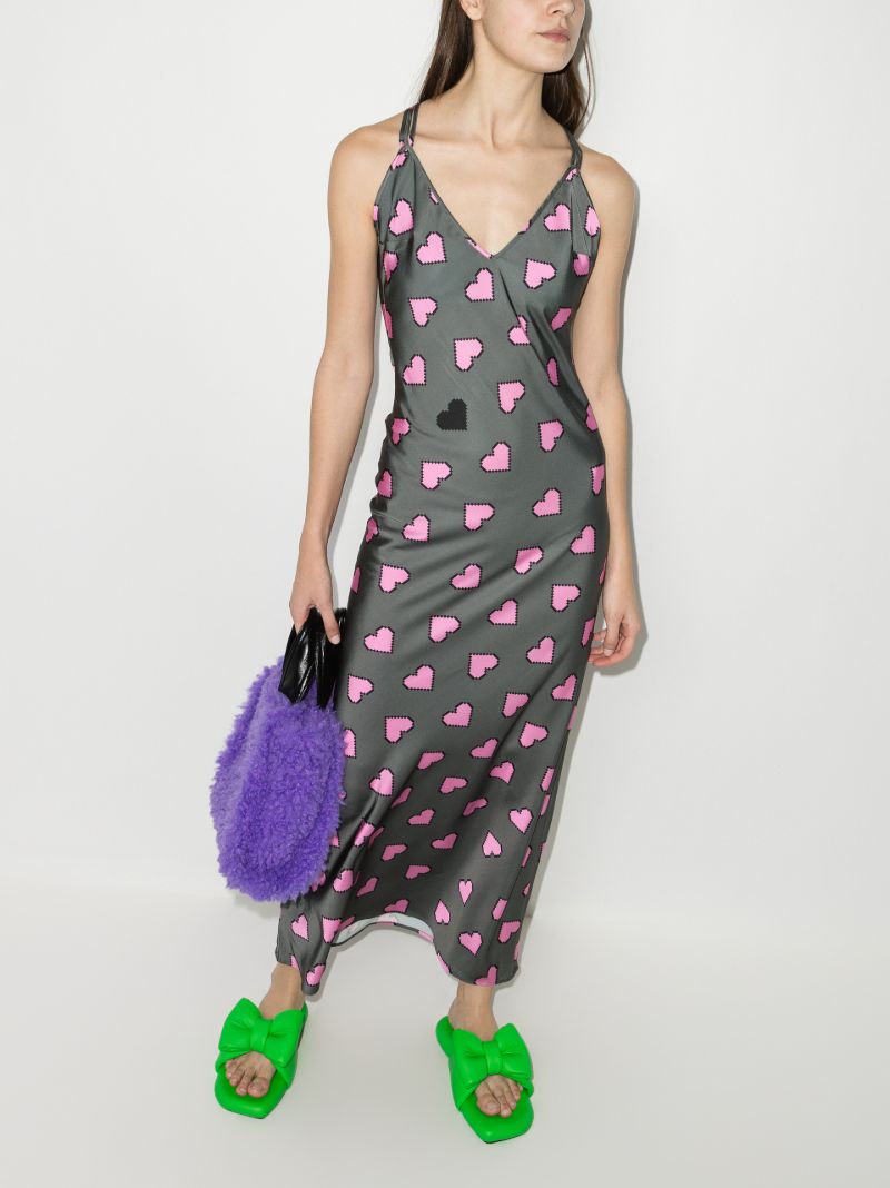 Heart Print Slip Dress