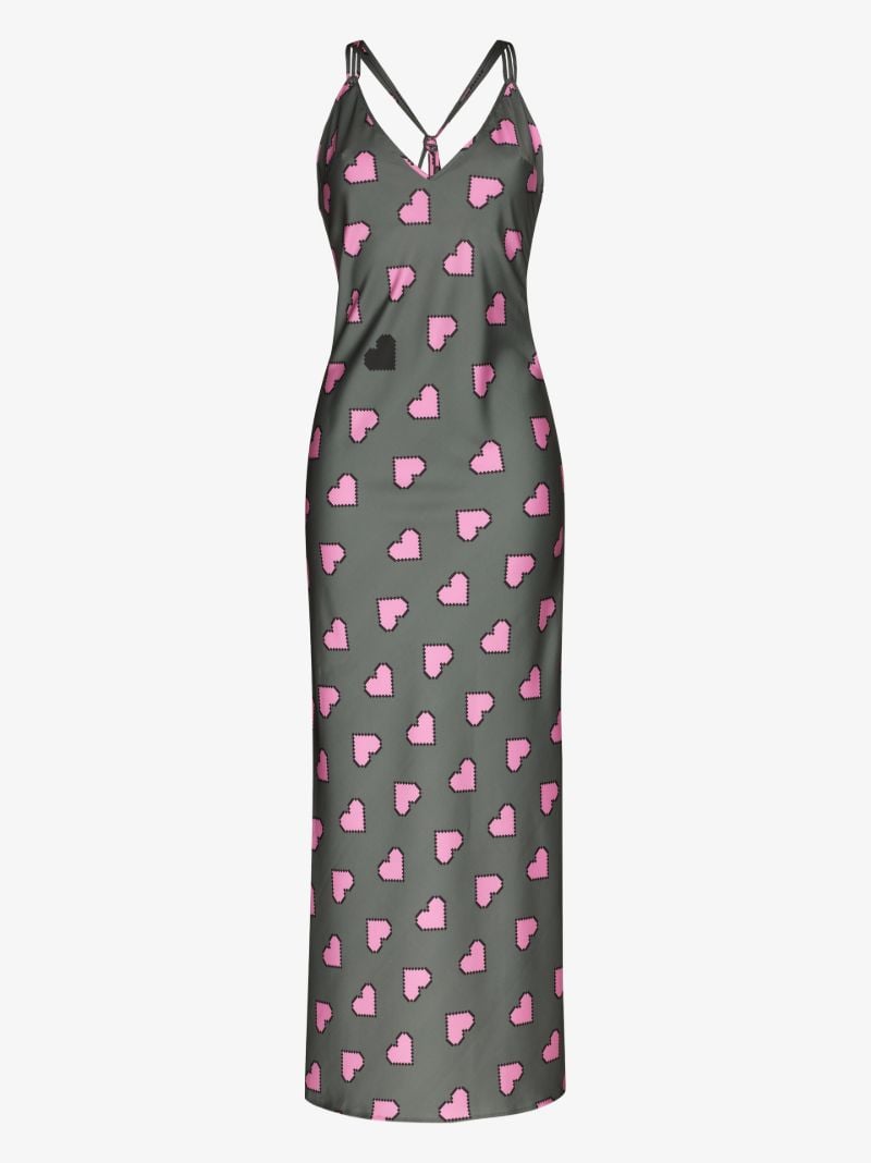 Heart Print Slip Dress