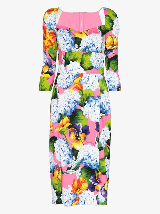 Hydrangea Print Dress