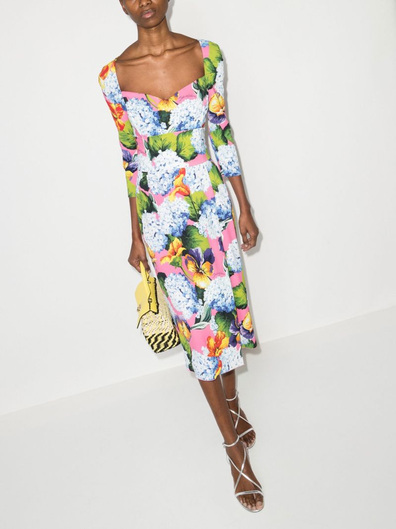 Hydrangea Print Dress